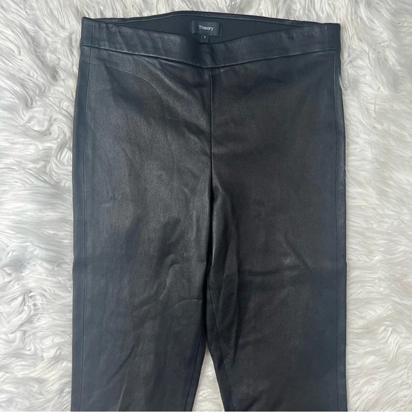 NWOT Theory Adbelle L2 Bristol Leather Leggings Black Luxury Designer Women’s 6 - Picture 5 of 12